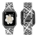 سوار ساعة معدني مجوهرات ماسية متلألئة من xDfind مع غطاء، لسلسلة Apple Watch 10 مقاس 46مم، لسلسلة Apple Watch 10 مقاس 42مم، لسلسلة Apple Watch مقاس 44مم، لسلسلة Apple Watch مقاس 40مم، لـ Apple Watch Ultra 2 / 1 مقاس 49مم، لسلسلة Apple Watch مقاس 45مم