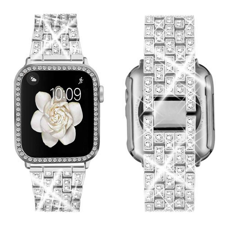 سوار ساعة معدني مجوهرات ماسية متلألئة من xDfind مع غطاء، لسلسلة Apple Watch 10 مقاس 46مم، لسلسلة Apple Watch 10 مقاس 42مم، لسلسلة Apple Watch مقاس 44مم، لسلسلة Apple Watch مقاس 40مم، لـ Apple Watch Ultra 2 / 1 مقاس 49مم، لسلسلة Apple Watch مقاس 45مم