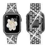 سوار ساعة معدني مجوهرات ماسية متلألئة من xDfind مع غطاء، لسلسلة Apple Watch 10 مقاس 46مم، لسلسلة Apple Watch 10 مقاس 42مم، لسلسلة Apple Watch مقاس 44مم، لسلسلة Apple Watch مقاس 40مم، لـ Apple Watch Ultra 2 / 1 مقاس 49مم، لسلسلة Apple Watch مقاس 45مم