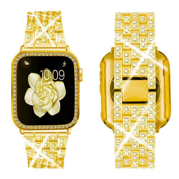 سوار ساعة معدني مجوهرات ماسية متلألئة من xDfind مع غطاء، لسلسلة Apple Watch 10 مقاس 46مم، لسلسلة Apple Watch 10 مقاس 42مم، لسلسلة Apple Watch مقاس 44مم، لسلسلة Apple Watch مقاس 40مم، لـ Apple Watch Ultra 2 / 1 مقاس 49مم، لسلسلة Apple Watch مقاس 45مم