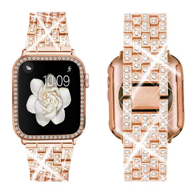 سوار ساعة معدني مجوهرات ماسية متلألئة من xDfind مع غطاء، لسلسلة Apple Watch 10 مقاس 46مم، لسلسلة Apple Watch 10 مقاس 42مم، لسلسلة Apple Watch مقاس 44مم، لسلسلة Apple Watch مقاس 40مم، لـ Apple Watch Ultra 2 / 1 مقاس 49مم، لسلسلة Apple Watch مقاس 45مم