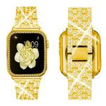 سوار ساعة معدني مجوهرات ماسية متلألئة من xDfind مع غطاء، لسلسلة Apple Watch 10 مقاس 46مم، لسلسلة Apple Watch 10 مقاس 42مم، لسلسلة Apple Watch مقاس 44مم، لسلسلة Apple Watch مقاس 40مم، لـ Apple Watch Ultra 2 / 1 مقاس 49مم، لسلسلة Apple Watch مقاس 45مم