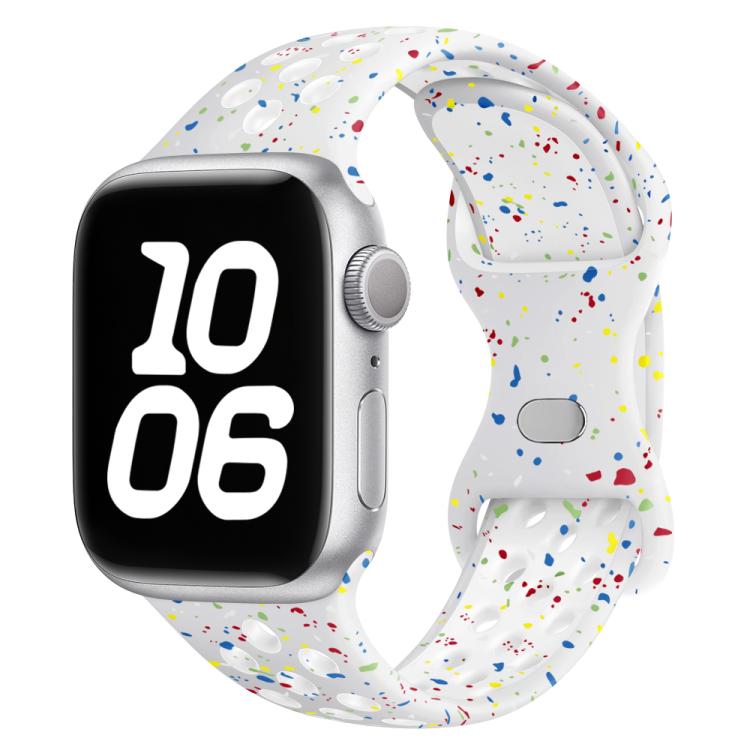 Butterfly Buckle Color Dot Silicone Watch Band with 3D Curved Film, For Apple Watch Series 42mm