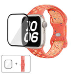 Butterfly Buckle Color Dot Silicone Watch Band with 3D Curved Film, For Apple Watch Series 42mm