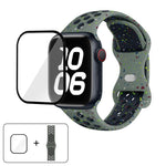 Butterfly Buckle Color Dot Silicone Watch Band with 3D Curved Film, For Apple Watch Series 42mm
