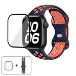 Butterfly Buckle Color Dot Silicone Watch Band with 3D Curved Film, For Apple Watch Series 42mm