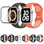 Butterfly Buckle Color Dot Silicone Watch Band with 3D Curved Film, For Apple Watch Series 42mm