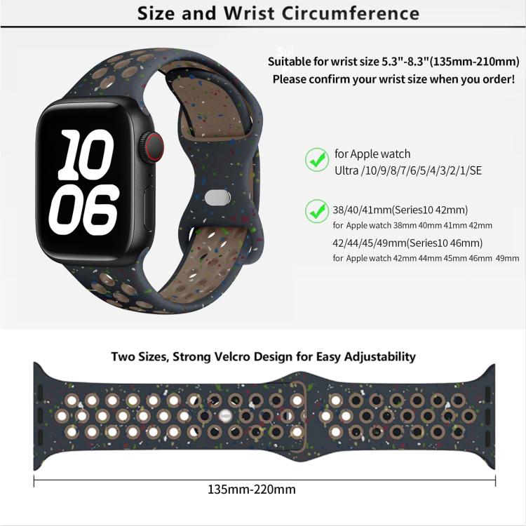 Butterfly Buckle Color Dot Silicone Watch Band with 3D Curved Film, For Apple Watch Series 42mm