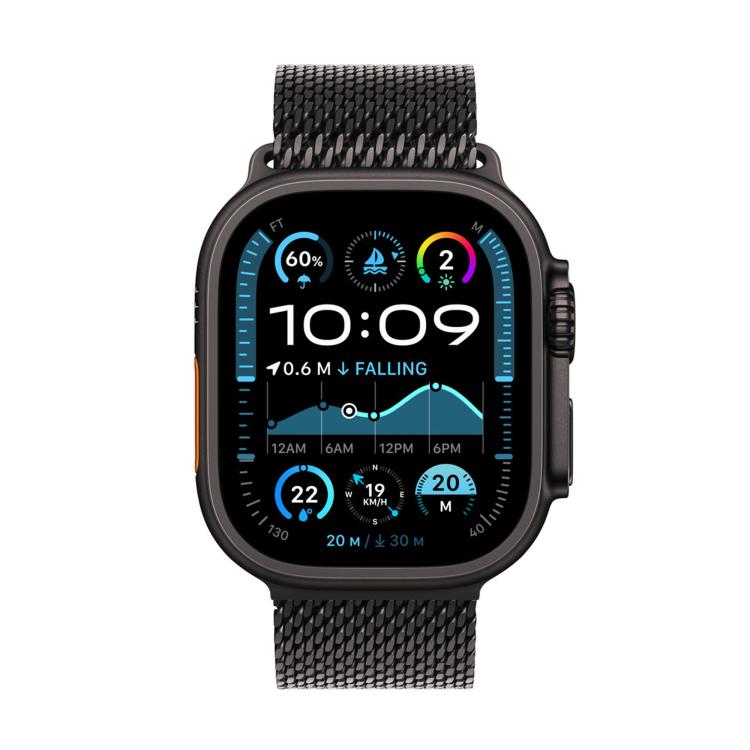 Umbrella Buckle Milanese Stainless Steel Watch Band with 3D Curved Film, For Apple Watch Series 10 46mm, For Apple Watch Series 10 42mm, For Apple Watch Series 44mm, For Apple Watch Series 40mm, For Apple Watch Ultra 2 / 1 49mm                         ...