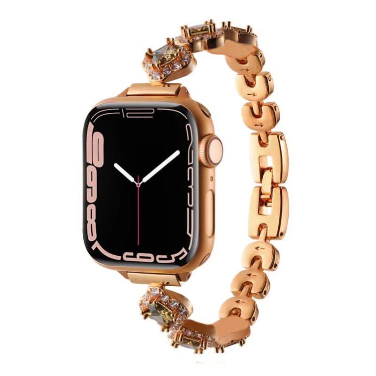 xDfind Four-leaf Clover Diamond Metal Watch Band, For Apple Watch 42 / 44 / 45 / 46 / 49mm, For Apple Watch 38 / 40 / 41 / S10 42mm
