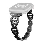 سوار ساعة معدني ماسي بتصميم القلب المزدوج من xDfind، لسلسلة Apple Watch مقاسات 42 / 44 / 45 / 46 / 49مم، لسلسلة Apple Watch مقاسات 38 / 40 / 41 / S10 42مم