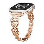 سوار ساعة معدني ماسي بتصميم القلب المزدوج من xDfind، لسلسلة Apple Watch مقاسات 42 / 44 / 45 / 46 / 49مم، لسلسلة Apple Watch مقاسات 38 / 40 / 41 / S10 42مم