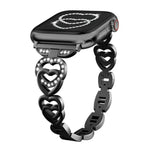 سوار ساعة معدني ماسي بتصميم القلب المزدوج من xDfind، لسلسلة Apple Watch مقاسات 42 / 44 / 45 / 46 / 49مم، لسلسلة Apple Watch مقاسات 38 / 40 / 41 / S10 42مم
