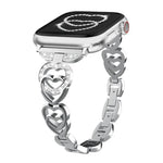 سوار ساعة معدني ماسي بتصميم القلب المزدوج من xDfind، لسلسلة Apple Watch مقاسات 42 / 44 / 45 / 46 / 49مم، لسلسلة Apple Watch مقاسات 38 / 40 / 41 / S10 42مم