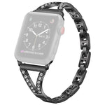 xDfind Herringbone Diamond Stainless Steel Watch Band, For Apple Watch 42 / 44 / 45 / 46 / 49mm, For Apple Watch 38 / 40 / 41 / S10 42mm