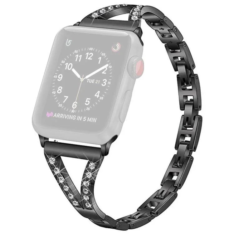 xDfind Herringbone Diamond Stainless Steel Watch Band, For Apple Watch 42 / 44 / 45 / 46 / 49mm, For Apple Watch 38 / 40 / 41 / S10 42mm