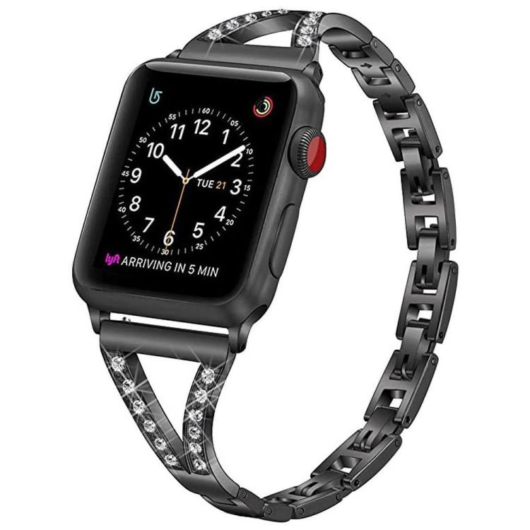xDfind Herringbone Diamond Stainless Steel Watch Band, For Apple Watch 42 / 44 / 45 / 46 / 49mm, For Apple Watch 38 / 40 / 41 / S10 42mm
