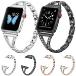 xDfind Herringbone Diamond Stainless Steel Watch Band, For Apple Watch 42 / 44 / 45 / 46 / 49mm, For Apple Watch 38 / 40 / 41 / S10 42mm