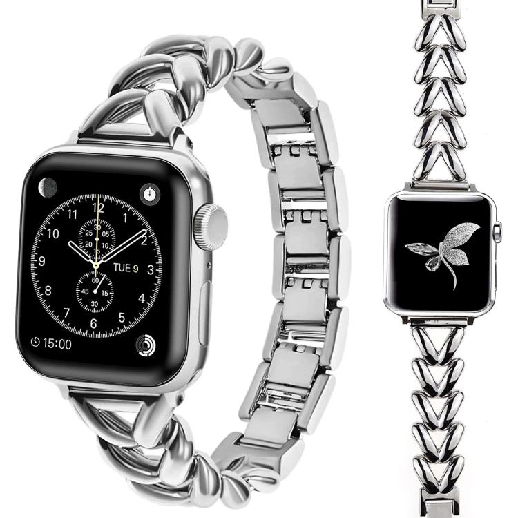 xDfind V-shaped Metal Watch Band, For Apple Watch 42 / 44 / 45 / 46 / 49mm, For Apple Watch 38 / 40 / 41 / S10 42mm