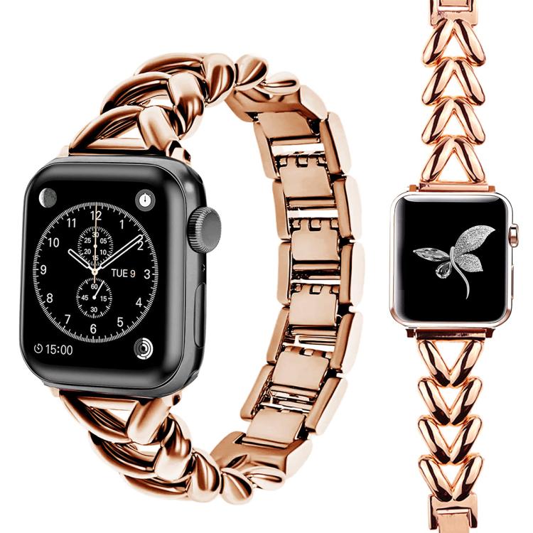 xDfind V-shaped Metal Watch Band, For Apple Watch 42 / 44 / 45 / 46 / 49mm, For Apple Watch 38 / 40 / 41 / S10 42mm