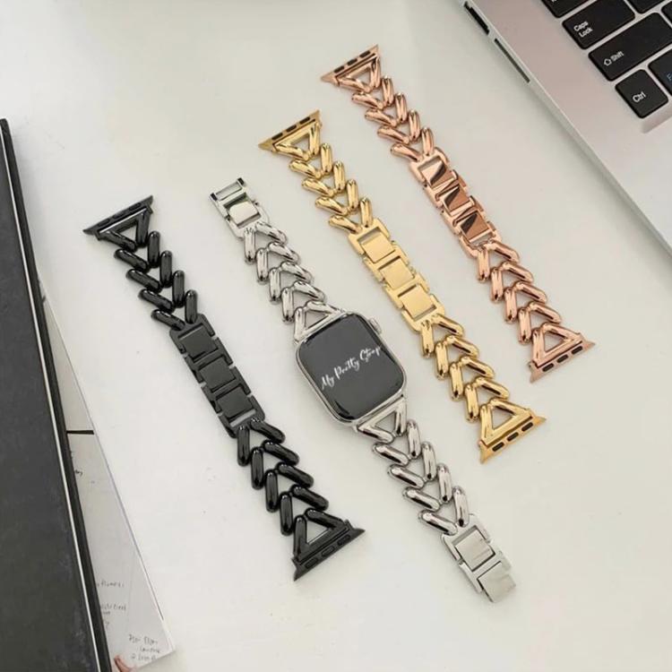 xDfind V-shaped Metal Watch Band, For Apple Watch 42 / 44 / 45 / 46 / 49mm, For Apple Watch 38 / 40 / 41 / S10 42mm
