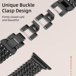 xDfind Herringbone Braided Stainless Steel Watch Band, For Apple Watch 42 / 44 / 45 / 46 / 49mm, For Apple Watch 38 / 40 / 41 / S10 42mm