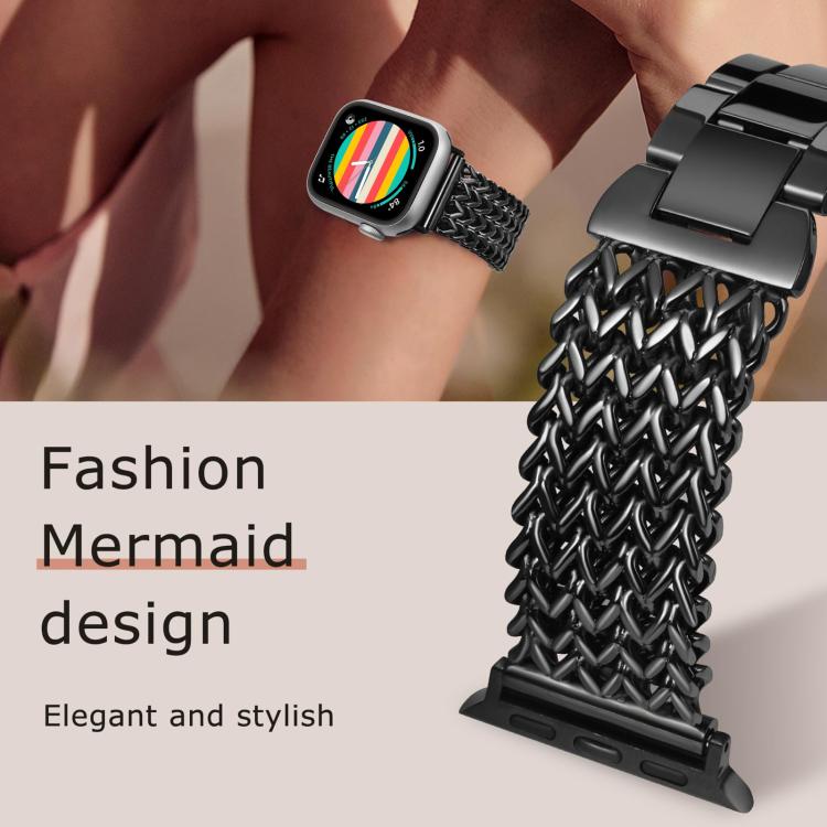 xDfind Herringbone Braided Stainless Steel Watch Band, For Apple Watch 42 / 44 / 45 / 46 / 49mm, For Apple Watch 38 / 40 / 41 / S10 42mm