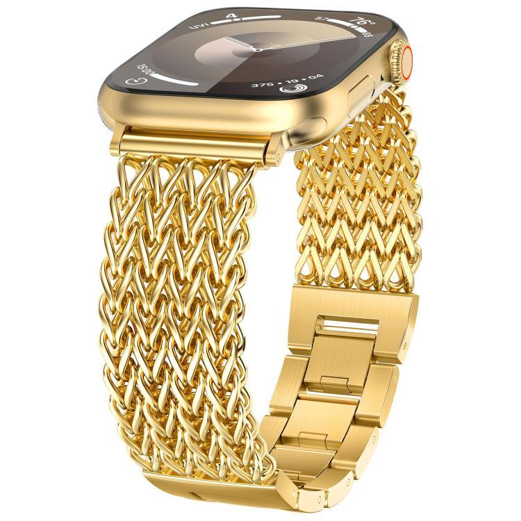 سوار ساعة من الفولاذ المقاوم للصدأ المضفر بنمط عظم السمكة من xDfind، لسلسلة Apple Watch مقاسات 42 / 44 / 45 / 46 / 49مم، لسلسلة Apple Watch مقاسات 38 / 40 / 41 / S10 42مم