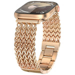 xDfind Herringbone Braided Stainless Steel Watch Band, For Apple Watch 42 / 44 / 45 / 46 / 49mm, For Apple Watch 38 / 40 / 41 / S10 42mm