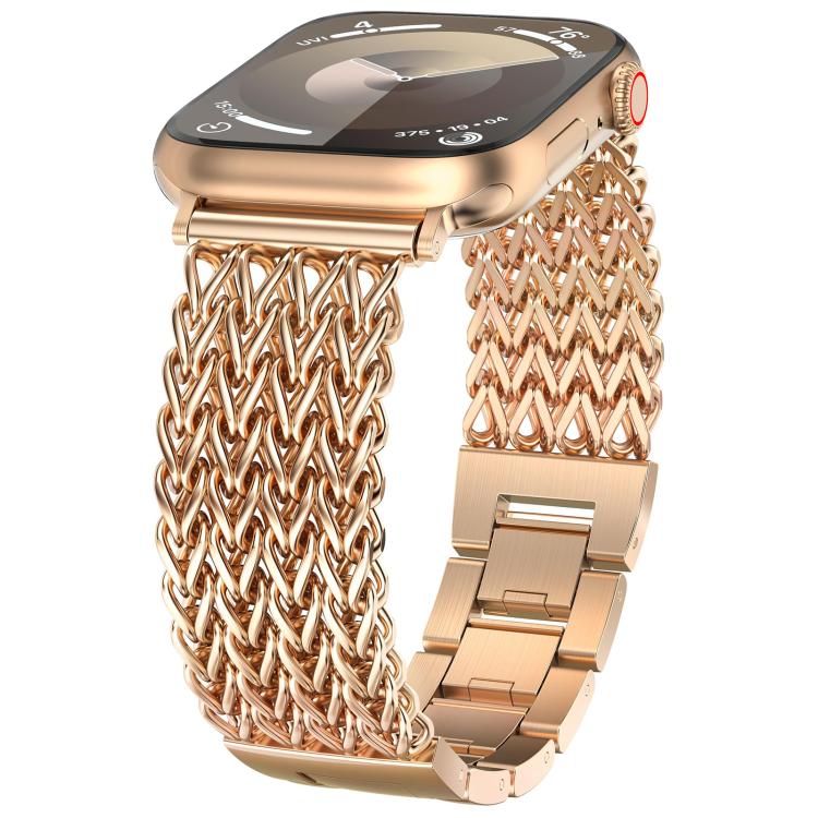 xDfind Herringbone Braided Stainless Steel Watch Band, For Apple Watch 42 / 44 / 45 / 46 / 49mm, For Apple Watch 38 / 40 / 41 / S10 42mm