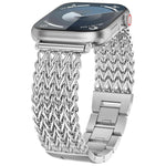 xDfind Herringbone Braided Stainless Steel Watch Band, For Apple Watch 42 / 44 / 45 / 46 / 49mm, For Apple Watch 38 / 40 / 41 / S10 42mm