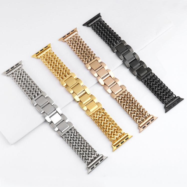 xDfind Herringbone Braided Stainless Steel Watch Band, For Apple Watch 42 / 44 / 45 / 46 / 49mm, For Apple Watch 38 / 40 / 41 / S10 42mm