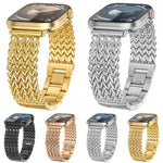xDfind Herringbone Braided Stainless Steel Watch Band, For Apple Watch 42 / 44 / 45 / 46 / 49mm, For Apple Watch 38 / 40 / 41 / S10 42mm
