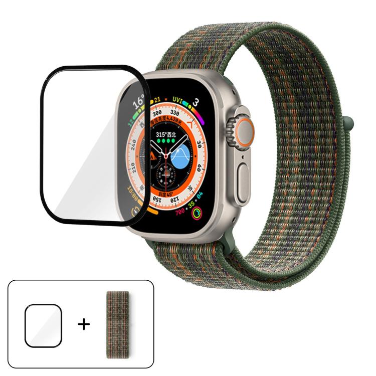 Basic Nylon Loop Watch Band with 3D Curved Film, For Apple Watch Series 40mm, For Apple Watch Ultra 2 / 1 49mm, For Apple Watch Series 45mm