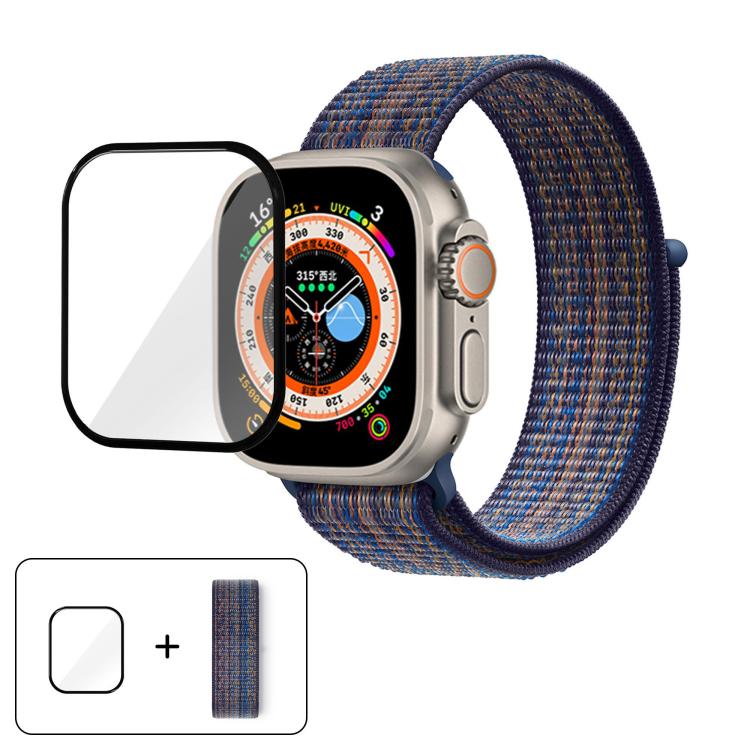 Basic Nylon Loop Watch Band with 3D Curved Film, For Apple Watch Series 40mm, For Apple Watch Ultra 2 / 1 49mm, For Apple Watch Series 45mm