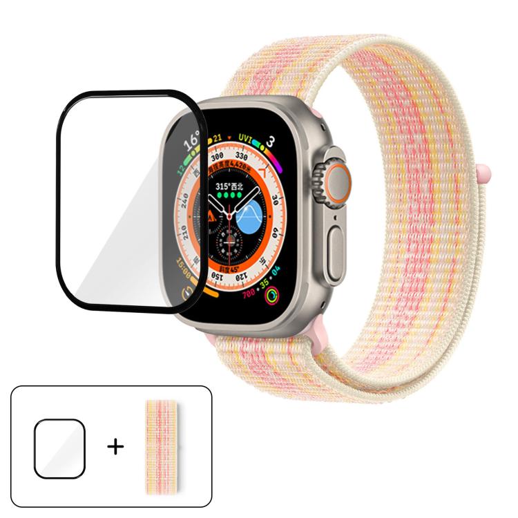 Basic Nylon Loop Watch Band with 3D Curved Film, For Apple Watch Series 40mm, For Apple Watch Ultra 2 / 1 49mm, For Apple Watch Series 45mm