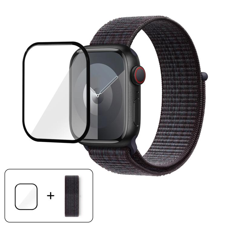 Basic Nylon Loop Watch Band with 3D Curved Film, For Apple Watch Series 40mm, For Apple Watch Ultra 2 / 1 49mm, For Apple Watch Series 45mm