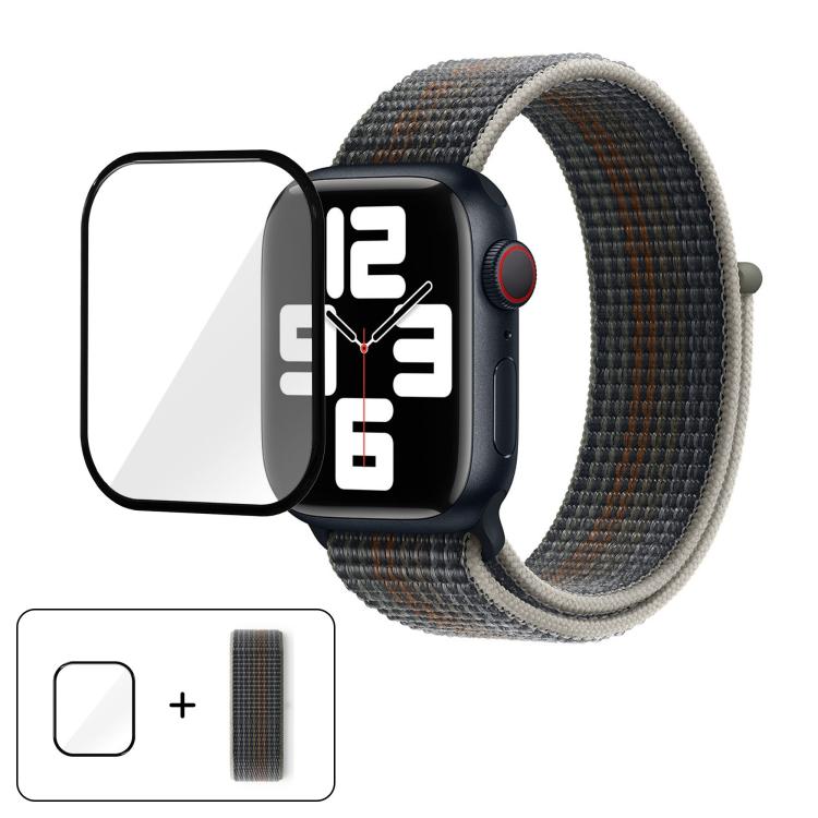 Basic Nylon Loop Watch Band with 3D Curved Film, For Apple Watch Series 40mm, For Apple Watch Ultra 2 / 1 49mm, For Apple Watch Series 45mm