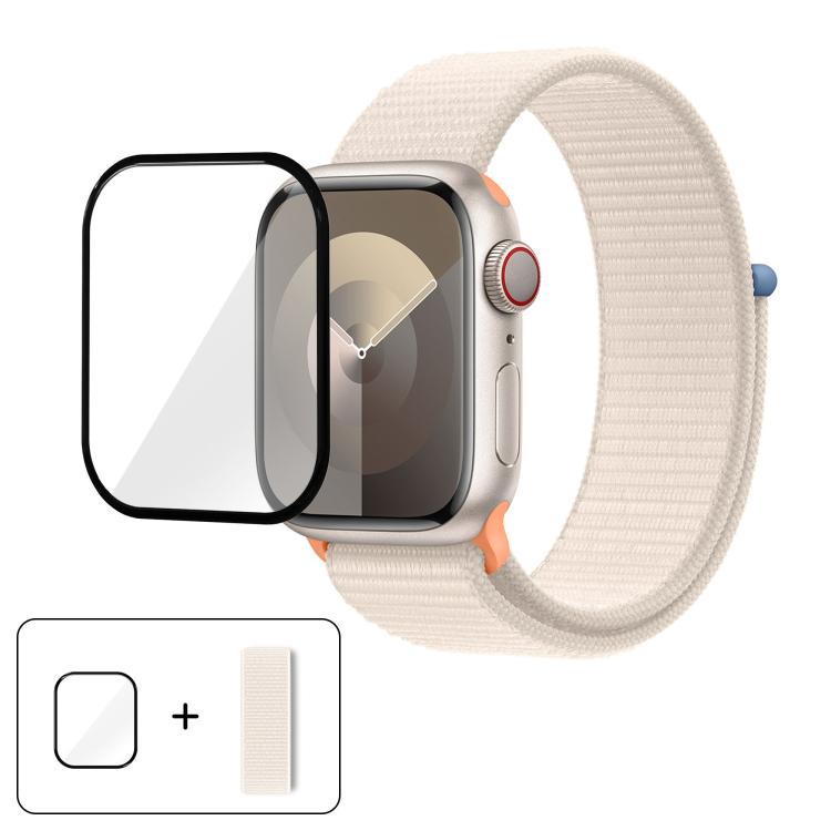 Basic Nylon Loop Watch Band with 3D Curved Film, For Apple Watch Series 40mm, For Apple Watch Ultra 2 / 1 49mm, For Apple Watch Series 45mm