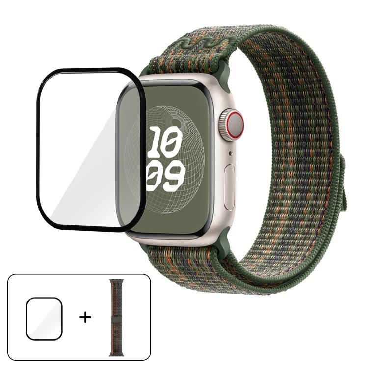 Nylon Loop Watch Band with 3D Curved Film, For Apple Watch Series 40mm, For Apple Watch Ultra 2 / 1 49mm, For Apple Watch Series 45mm