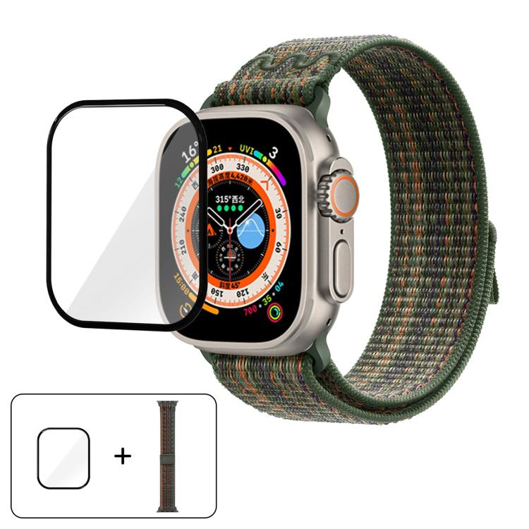 Nylon Loop Watch Band with 3D Curved Film, For Apple Watch Series 40mm, For Apple Watch Ultra 2 / 1 49mm, For Apple Watch Series 45mm