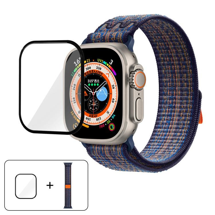 Nylon Loop Watch Band with 3D Curved Film, For Apple Watch Series 40mm, For Apple Watch Ultra 2 / 1 49mm, For Apple Watch Series 45mm