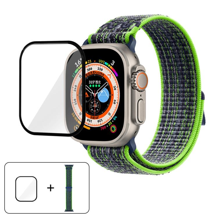 Nylon Loop Watch Band with 3D Curved Film, For Apple Watch Series 40mm, For Apple Watch Ultra 2 / 1 49mm, For Apple Watch Series 45mm