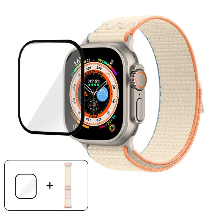 Nylon Loop Watch Band with 3D Curved Film, For Apple Watch Series 40mm, For Apple Watch Ultra 2 / 1 49mm, For Apple Watch Series 45mm