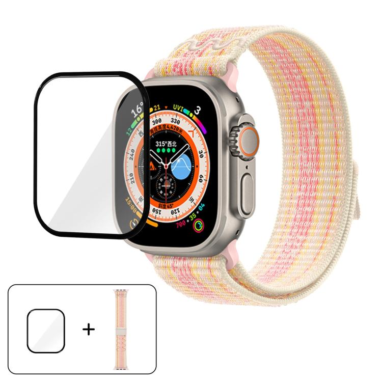Nylon Loop Watch Band with 3D Curved Film, For Apple Watch Series 40mm, For Apple Watch Ultra 2 / 1 49mm, For Apple Watch Series 45mm