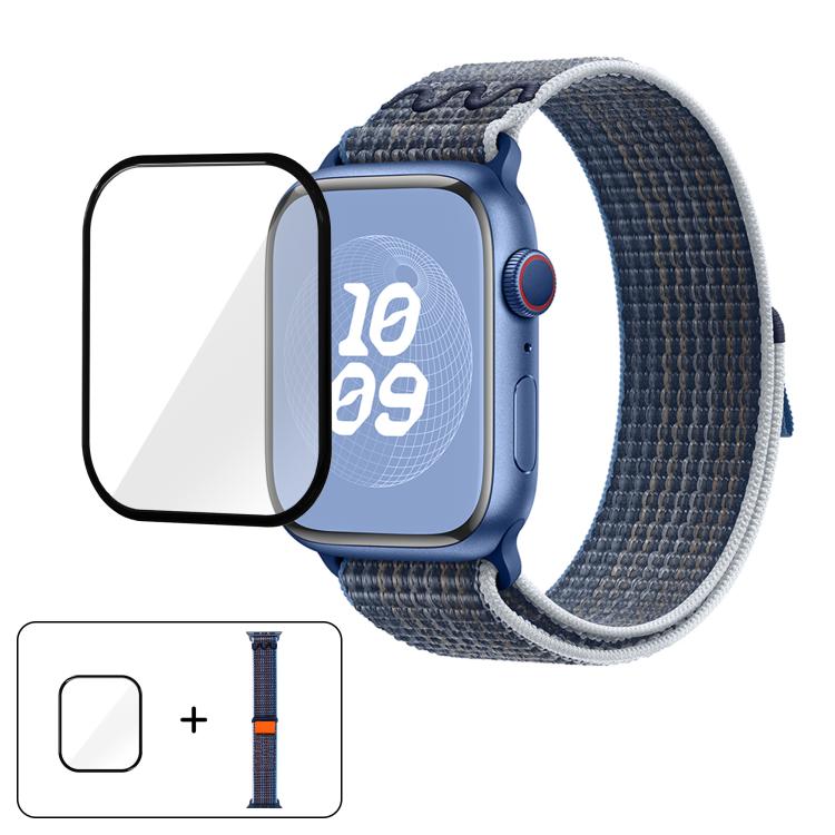 Nylon Loop Watch Band with 3D Curved Film, For Apple Watch Series 40mm, For Apple Watch Ultra 2 / 1 49mm, For Apple Watch Series 45mm