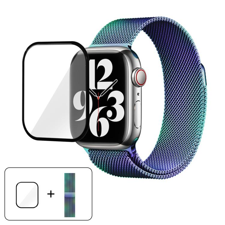 Milanese Stainless Steel Watch Band with 3D Curved Film, For Apple Watch Series 10 46mm, For Apple Watch Series 10 42mm, For Apple Watch Series 44mm