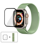 Milanese Stainless Steel Watch Band with 3D Curved Film, For Apple Watch Series 40mm, For Apple Watch Ultra 2 / 1 49mm, For Apple Watch Series 45mm