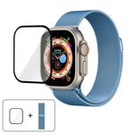 Milanese Stainless Steel Watch Band with 3D Curved Film, For Apple Watch Series 40mm, For Apple Watch Ultra 2 / 1 49mm, For Apple Watch Series 45mm
