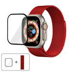 Milanese Stainless Steel Watch Band with 3D Curved Film, For Apple Watch Series 40mm, For Apple Watch Ultra 2 / 1 49mm, For Apple Watch Series 45mm